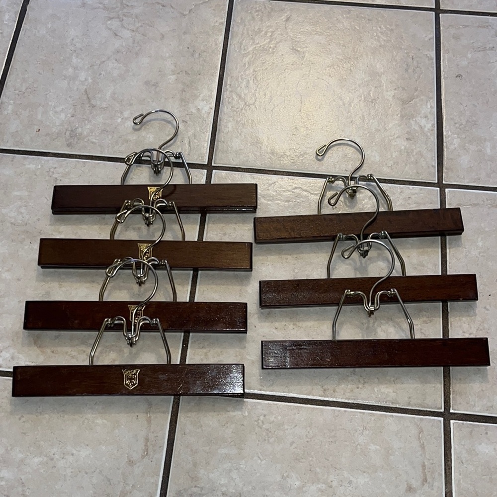 7 Vintage Wooden Hangers